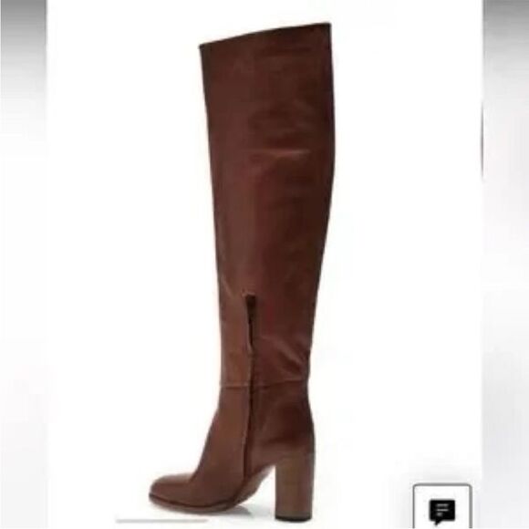 Free People Shoes - New Free People Dakota Taupe Brown Leather Over-The-Knee Tall Boots EU 37 US 7